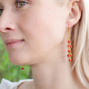 Купить Длинные серьги с кораллом