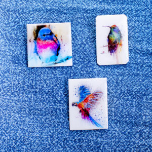 Фото Брошь ручной работы Киви сидит на ветке