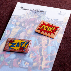 Купить Комплект из 2 брошей в стиле Комикс арт "Надписи "ZAP" и "POW"
